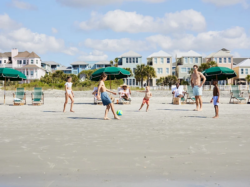 Play soccer on the beach