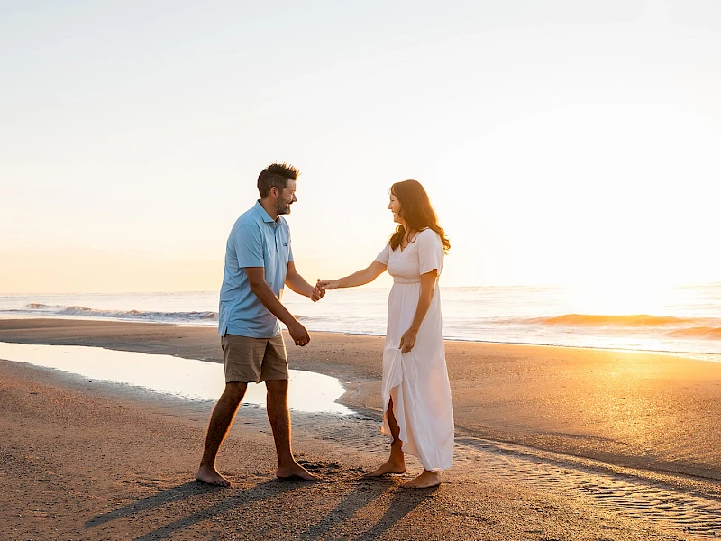 Romantic beach walks